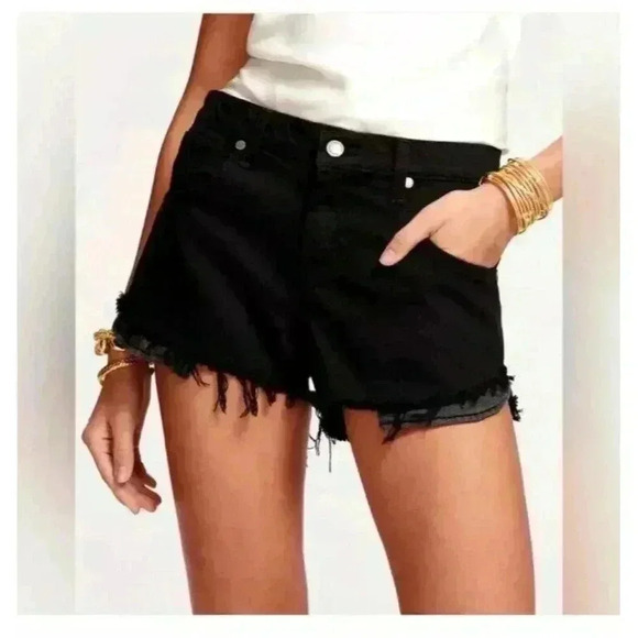 NEw Ramy Brook Christy low rise Shorts Black Denim Distressed Size 29 - Picture 4 of 13